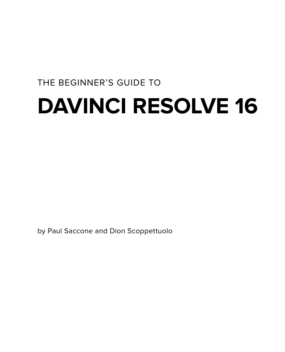 Untitled, Davinci resolve 16 | Blackmagic Design DaVinci Resolve Studio (Dongle) User Manual | Page 2 / 444