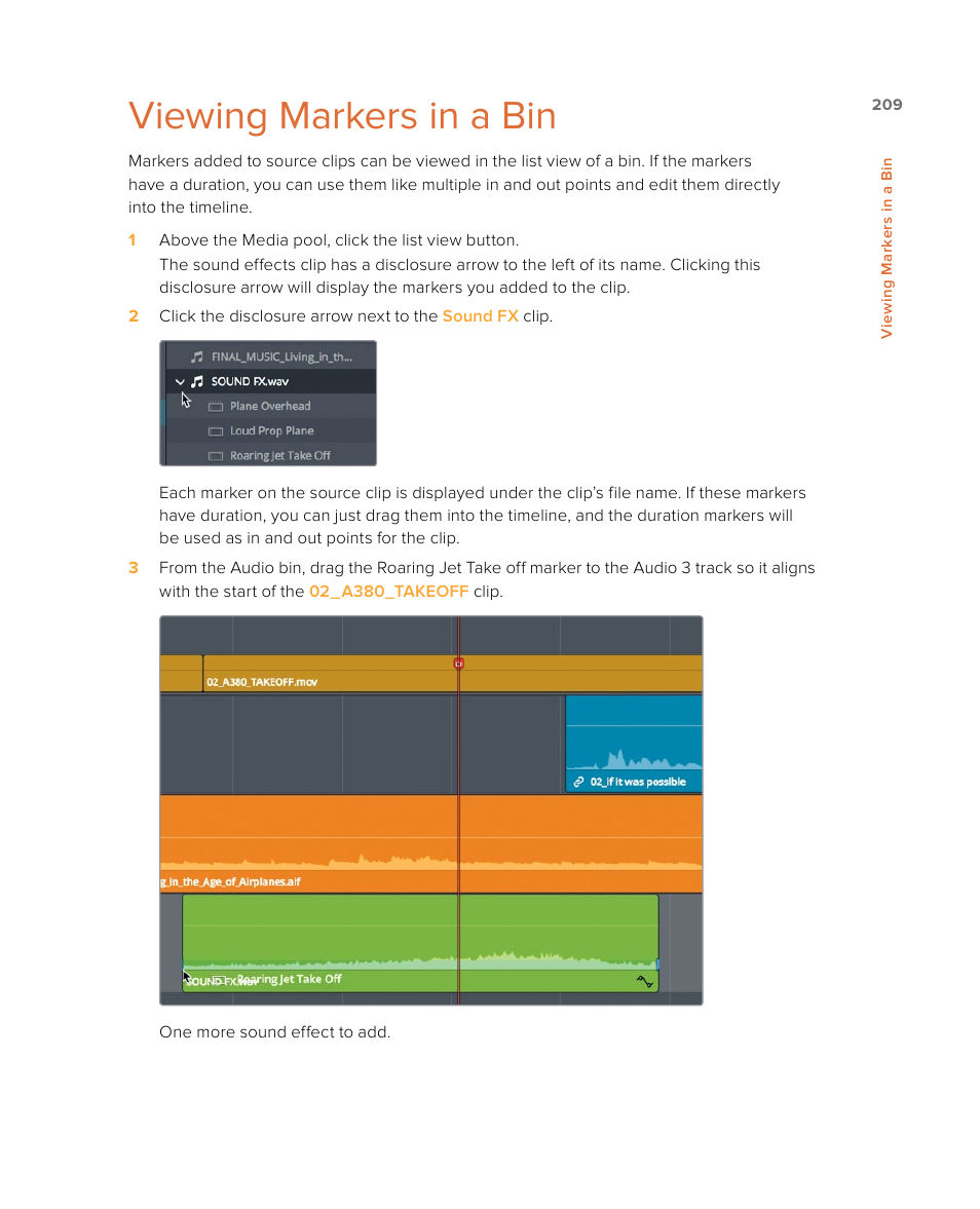 Viewing markers in a bin | Blackmagic Design DaVinci Resolve Studio (Dongle) User Manual | Page 224 / 444