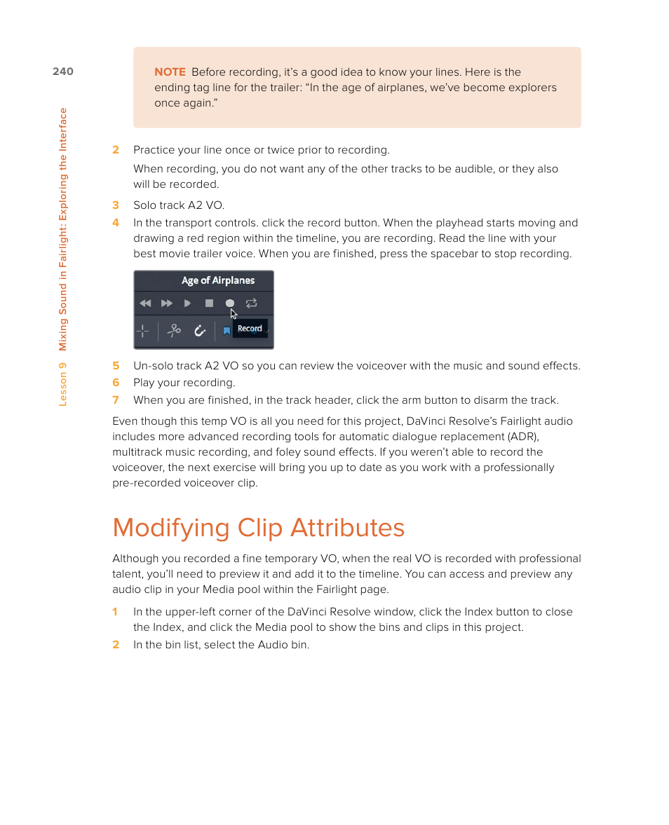 Modifying clip attributes | Blackmagic Design DaVinci Resolve Studio (Dongle) User Manual | Page 255 / 444