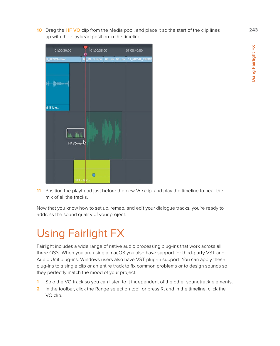 Using fairlight fx | Blackmagic Design DaVinci Resolve Studio (Dongle) User Manual | Page 258 / 444