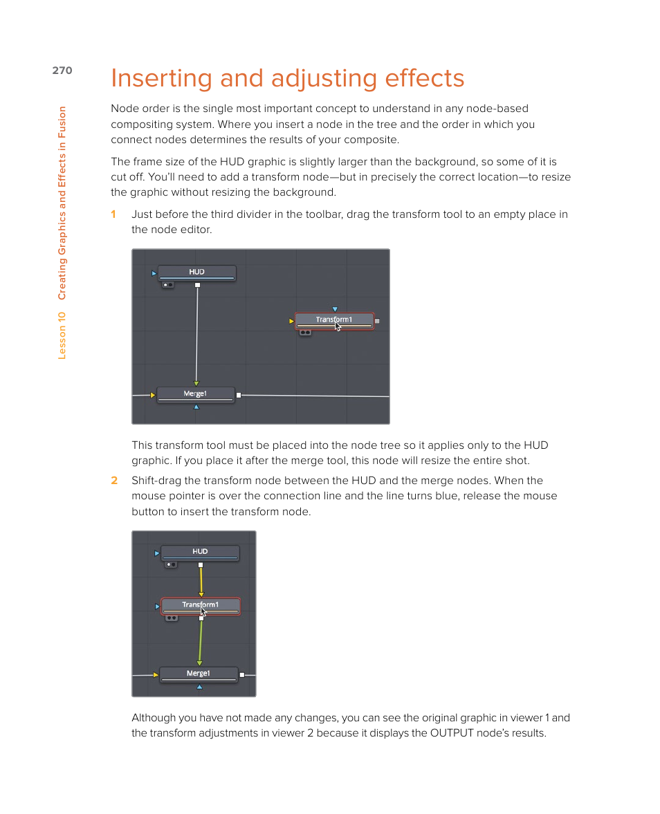 Inserting and adjusting effects | Blackmagic Design DaVinci Resolve Studio (Dongle) User Manual | Page 285 / 444