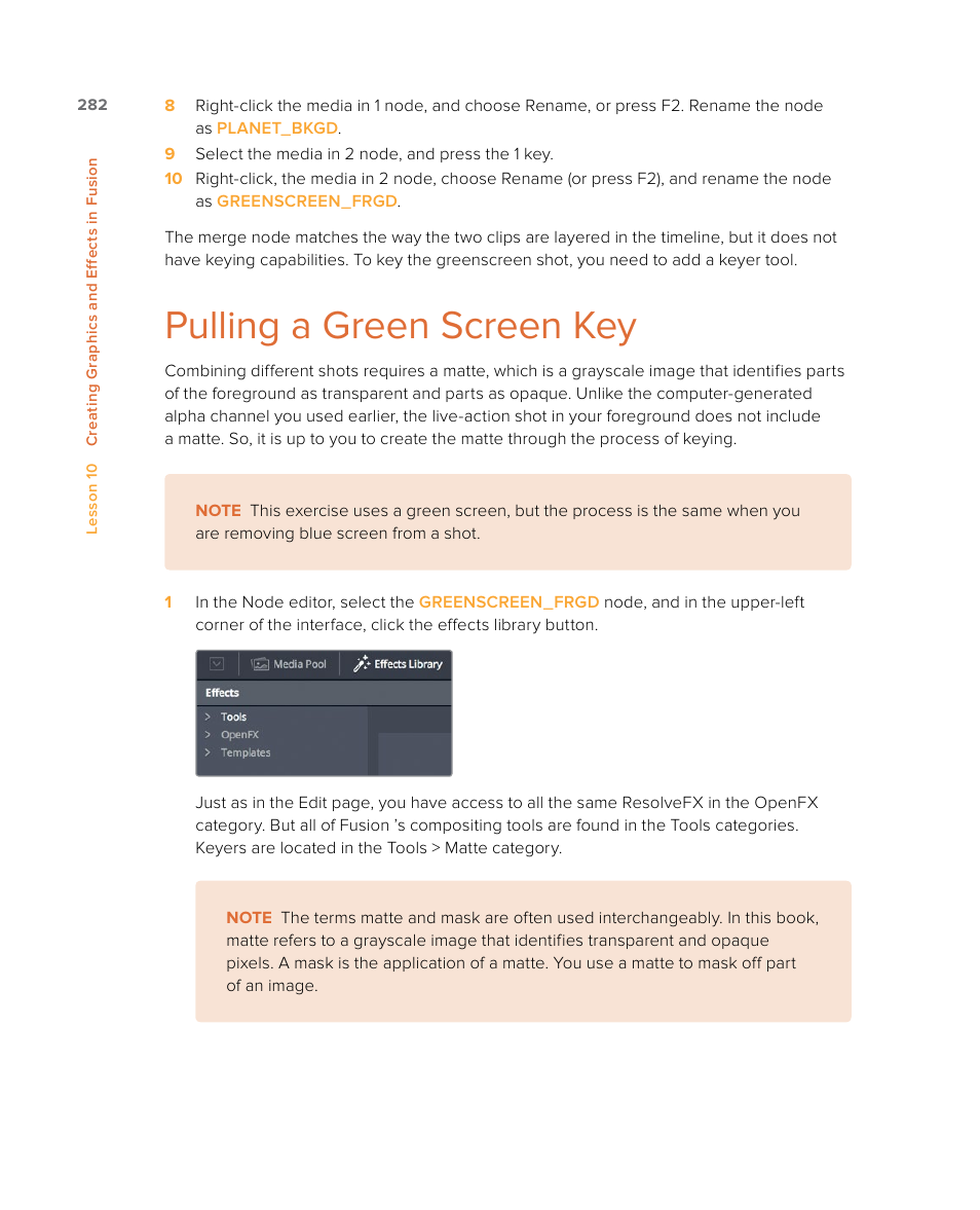 Pulling a green screen key | Blackmagic Design DaVinci Resolve Studio (Dongle) User Manual | Page 297 / 444