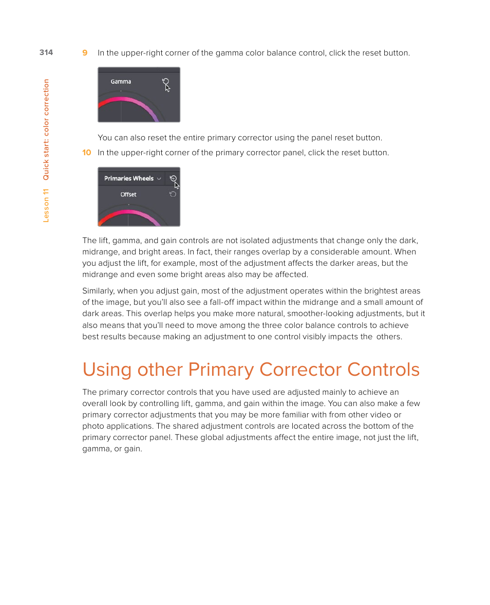 Using other primary corrector controls | Blackmagic Design DaVinci Resolve Studio (Dongle) User Manual | Page 329 / 444