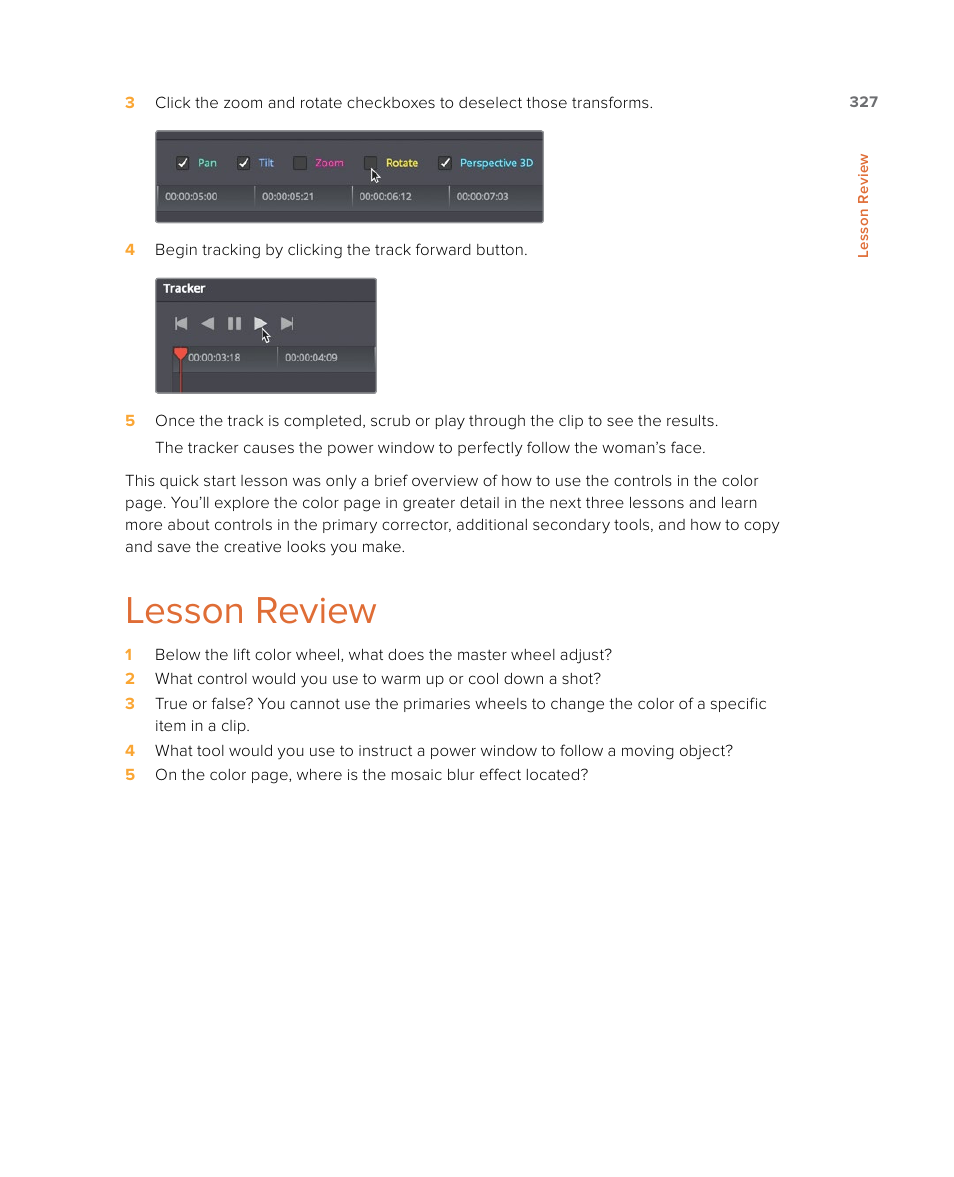 Lesson review | Blackmagic Design DaVinci Resolve Studio (Dongle) User Manual | Page 342 / 444