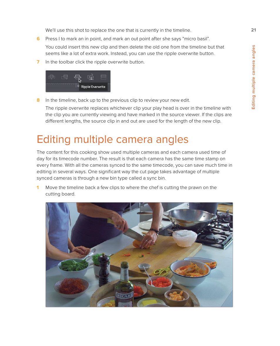 Editing multiple camera angles | Blackmagic Design DaVinci Resolve Studio (Dongle) User Manual | Page 36 / 444