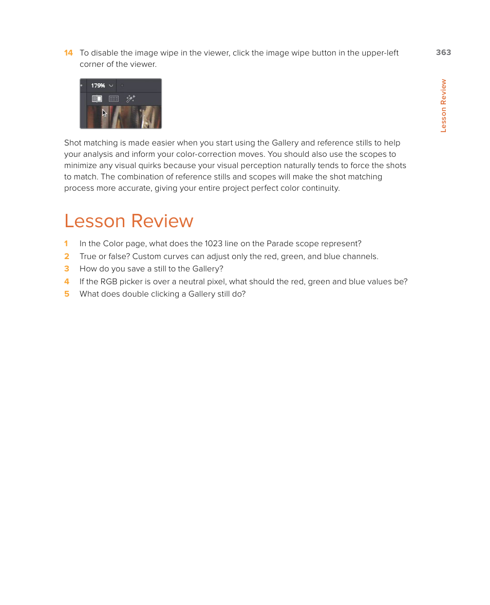 Lesson review | Blackmagic Design DaVinci Resolve Studio (Dongle) User Manual | Page 378 / 444