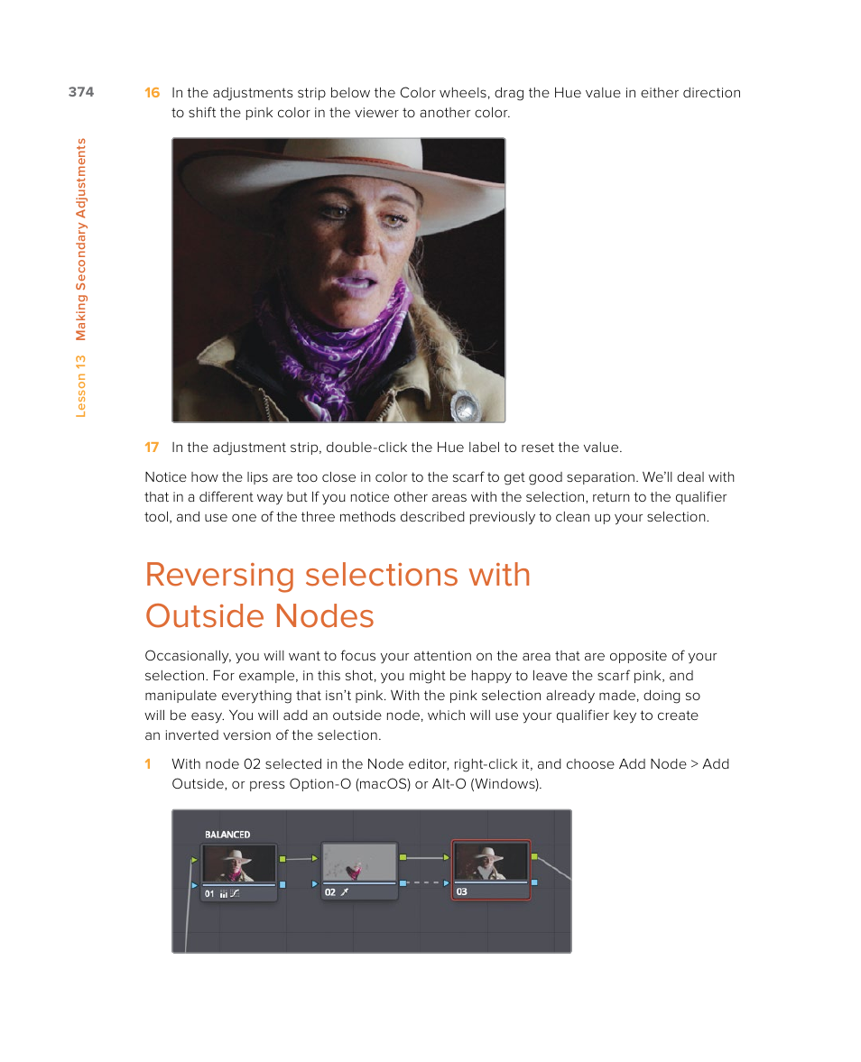 Reversing selections with outside nodes | Blackmagic Design DaVinci Resolve Studio (Dongle) User Manual | Page 389 / 444