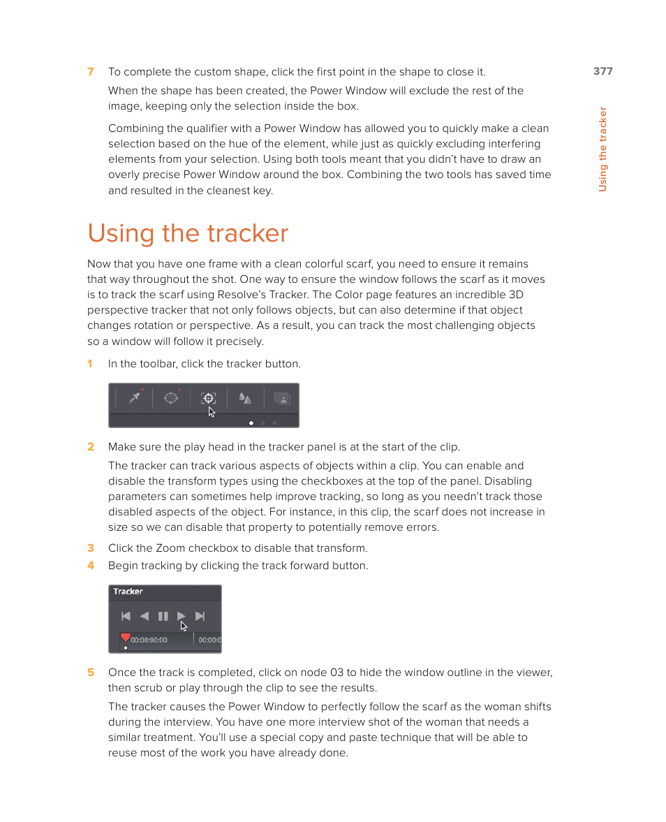 Using the tracker | Blackmagic Design DaVinci Resolve Studio (Dongle) User Manual | Page 392 / 444