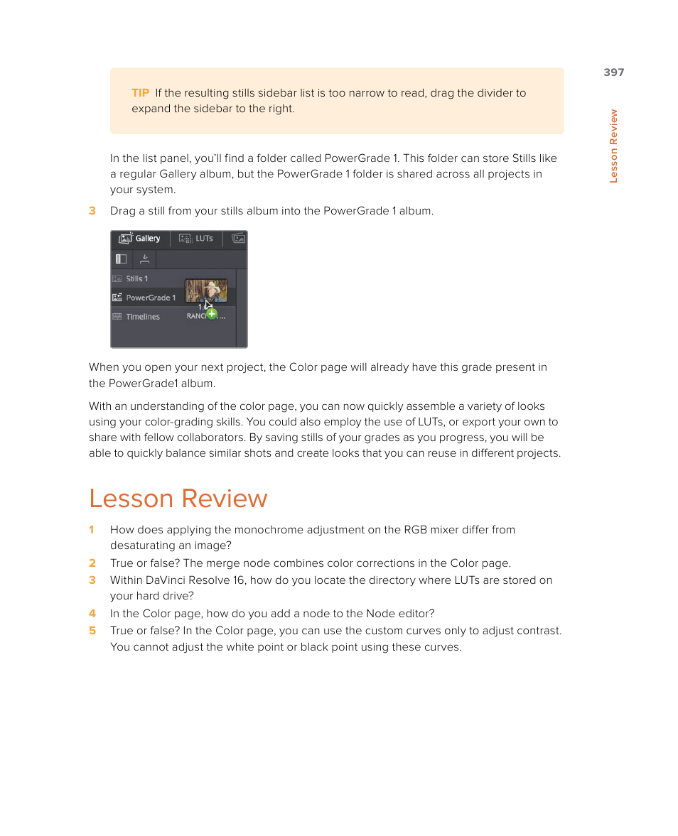 Lesson review | Blackmagic Design DaVinci Resolve Studio (Dongle) User Manual | Page 412 / 444