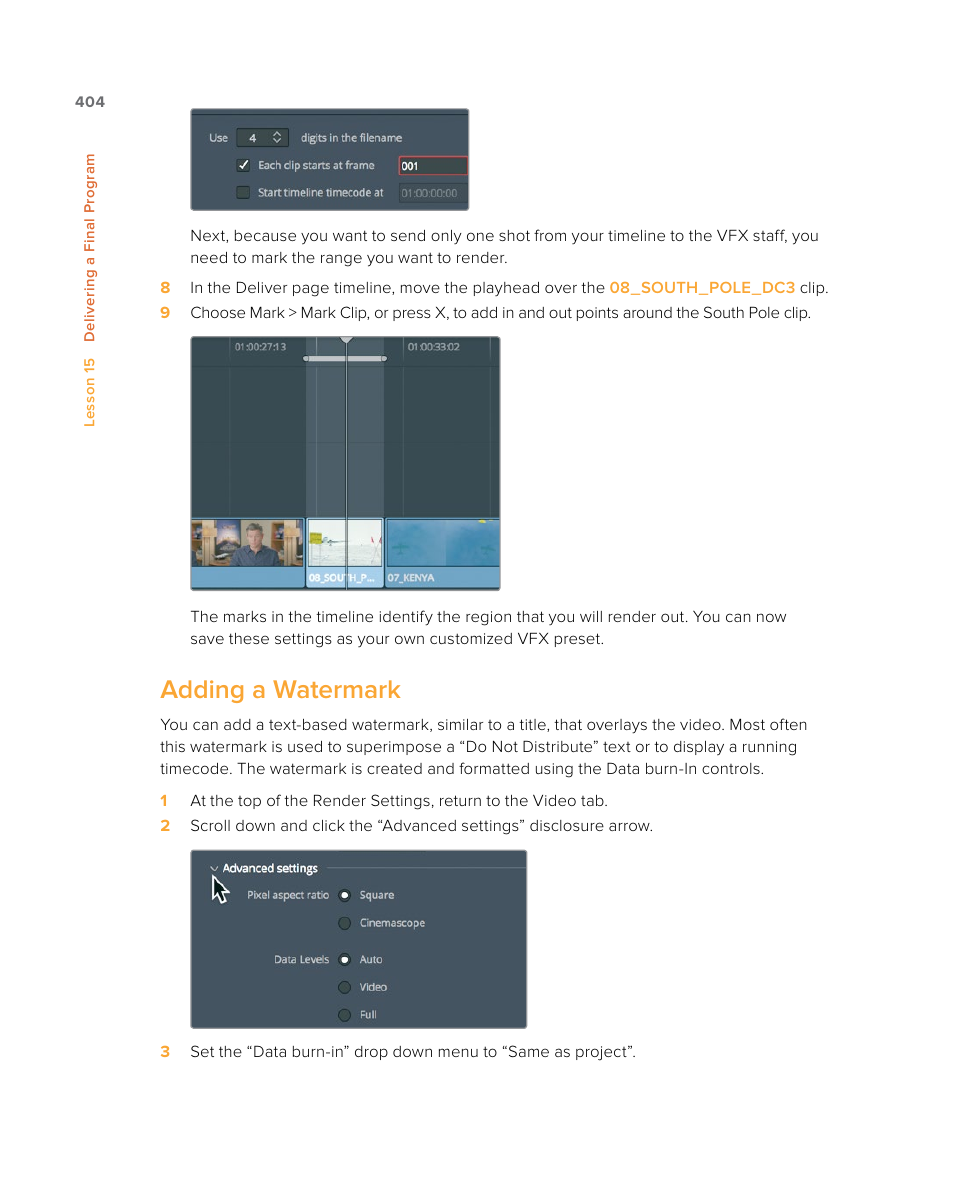 Adding a watermark | Blackmagic Design DaVinci Resolve Studio (Dongle) User Manual | Page 419 / 444