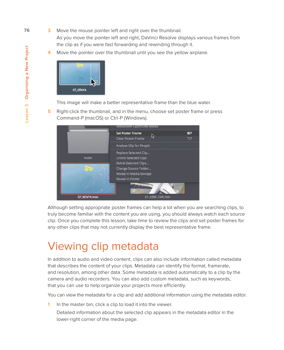 Viewing clip metadata | Blackmagic Design DaVinci Resolve Studio (Dongle) User Manual | Page 91 / 444