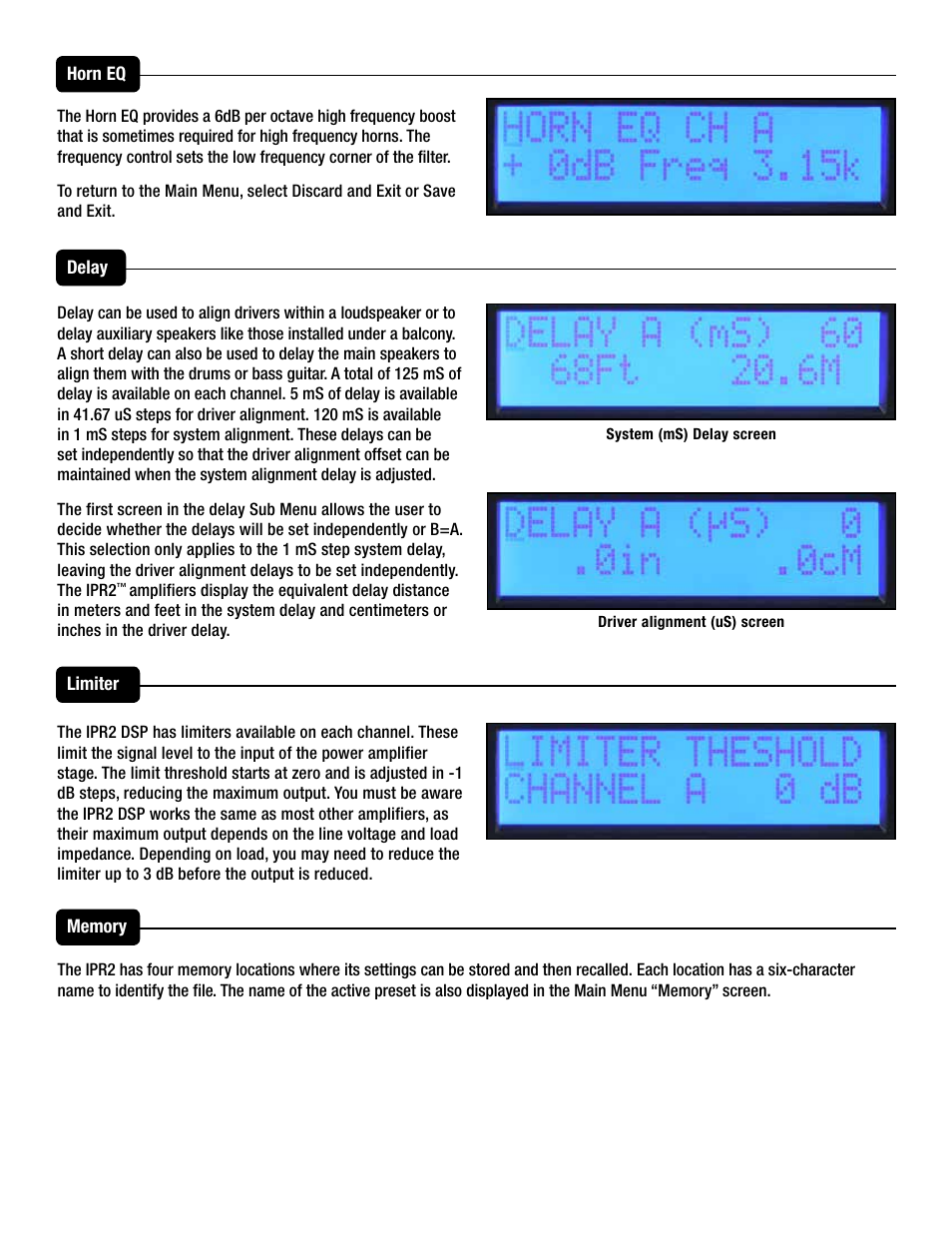 Peavey IPR2 2000 2-Channel Power Amplifier User Manual | Page 31 / 116