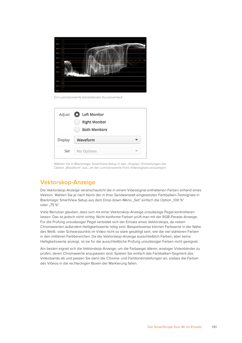 Vektorskop-anzeige | Blackmagic Design SmartView 4K 2 15.6" DCI 4K Broadcast Monitor (6 RU) User Manual | Page 131 / 419