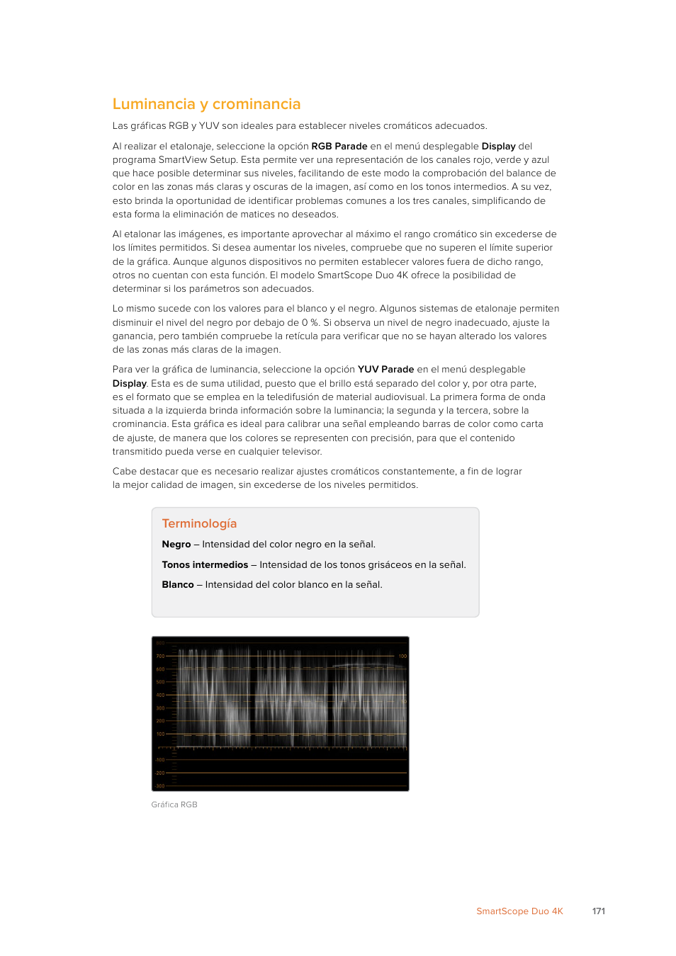 Luminancia y crominancia, Terminología | Blackmagic Design SmartView 4K 2 15.6" DCI 4K Broadcast Monitor (6 RU) User Manual | Page 171 / 419