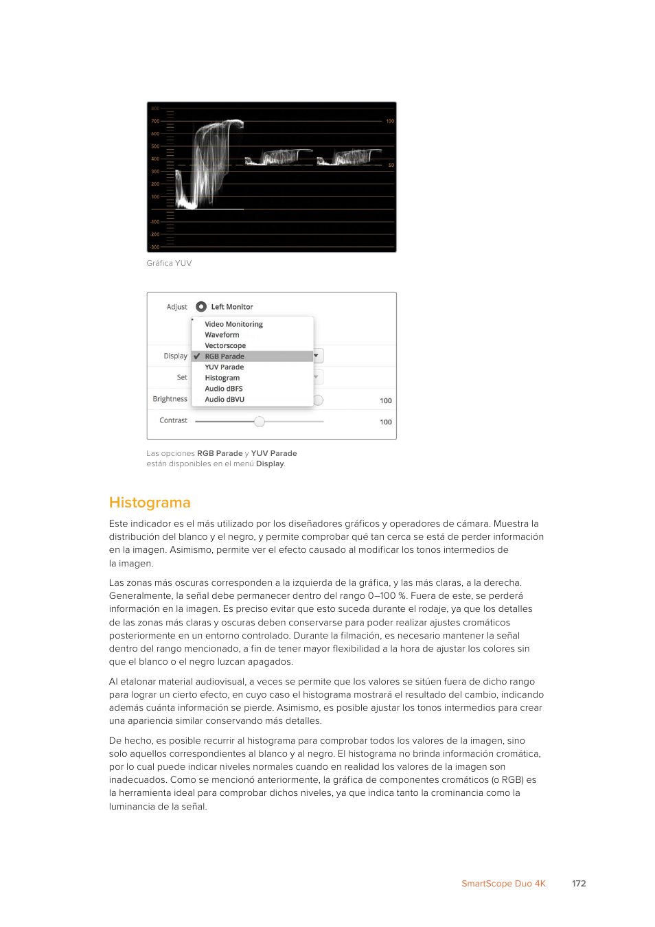 Histograma | Blackmagic Design SmartView 4K 2 15.6" DCI 4K Broadcast Monitor (6 RU) User Manual | Page 172 / 419