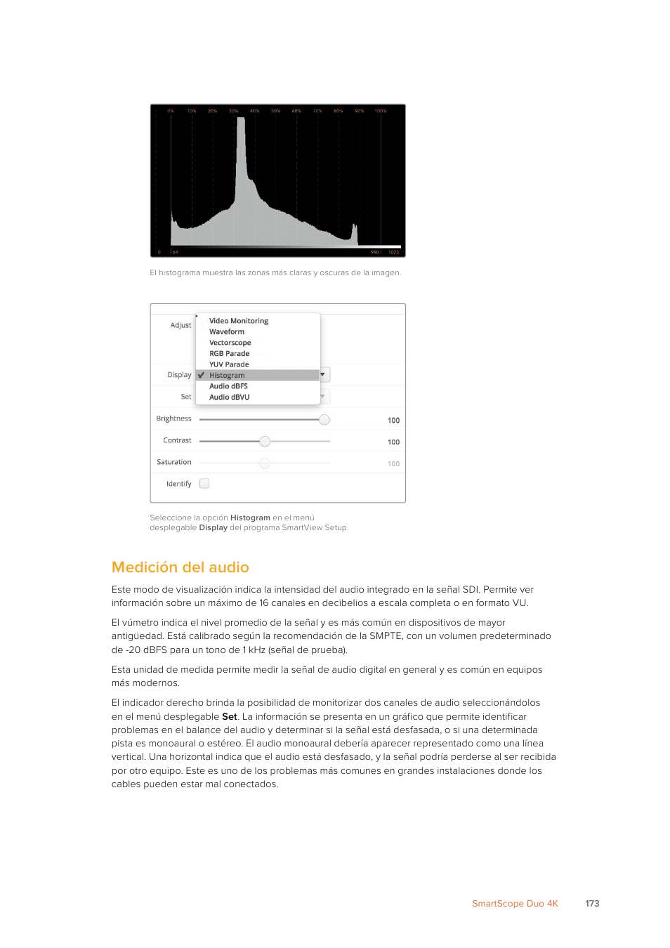 Medición del audio | Blackmagic Design SmartView 4K 2 15.6" DCI 4K Broadcast Monitor (6 RU) User Manual | Page 173 / 419