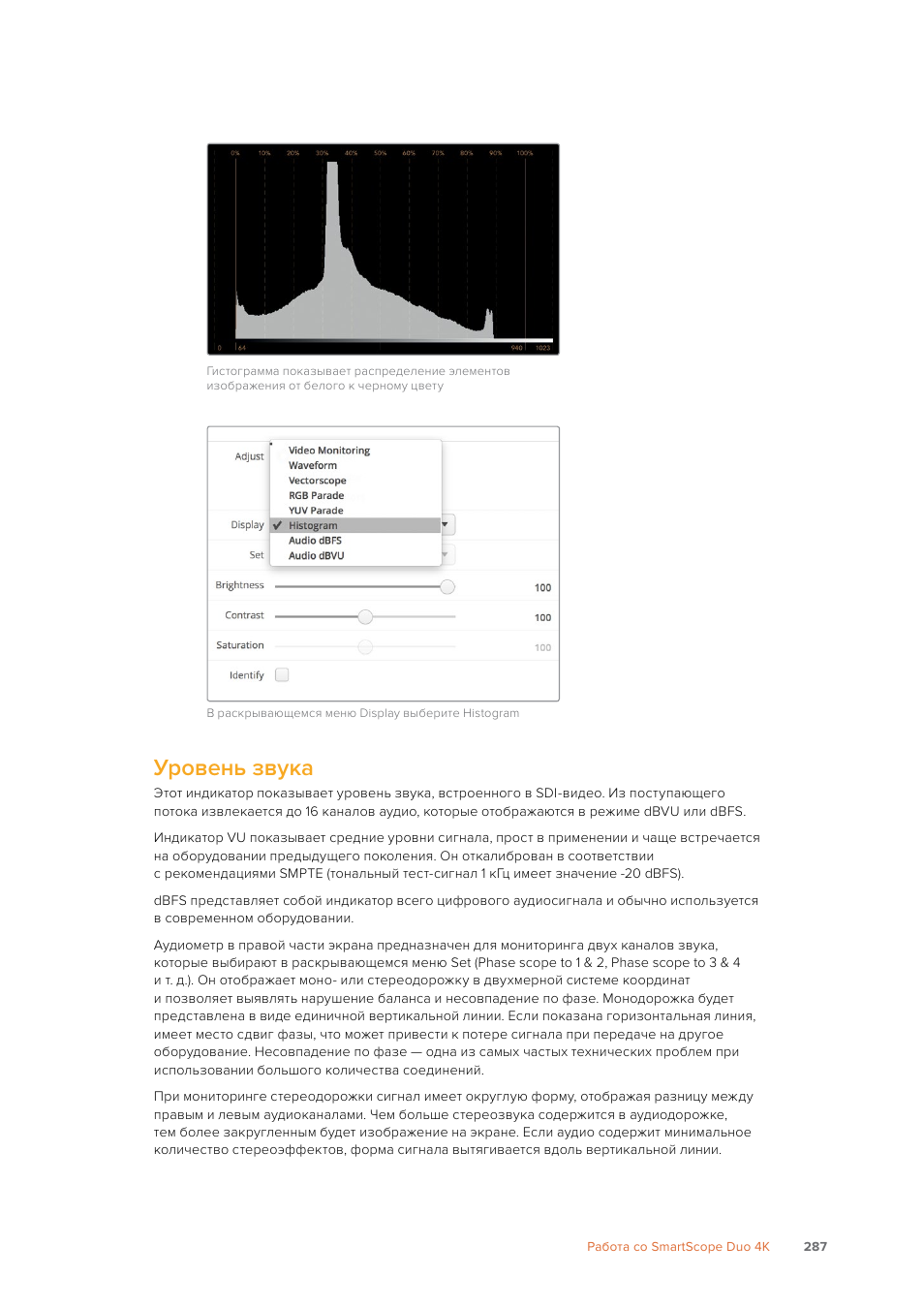 Уровень звука | Blackmagic Design SmartView 4K 2 15.6" DCI 4K Broadcast Monitor (6 RU) User Manual | Page 287 / 419