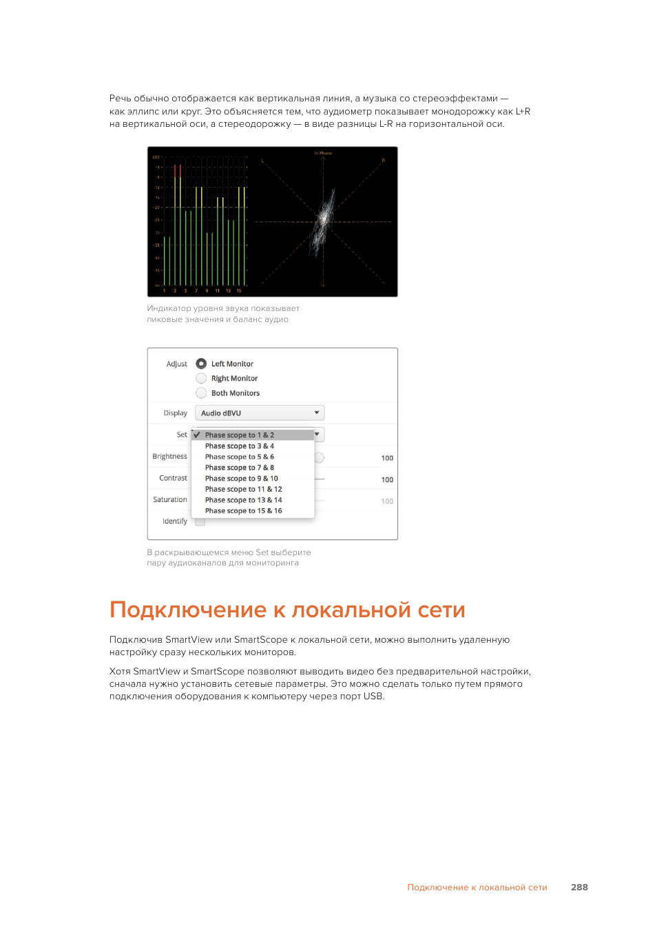 Подключение к локальной сети | Blackmagic Design SmartView 4K 2 15.6" DCI 4K Broadcast Monitor (6 RU) User Manual | Page 288 / 419