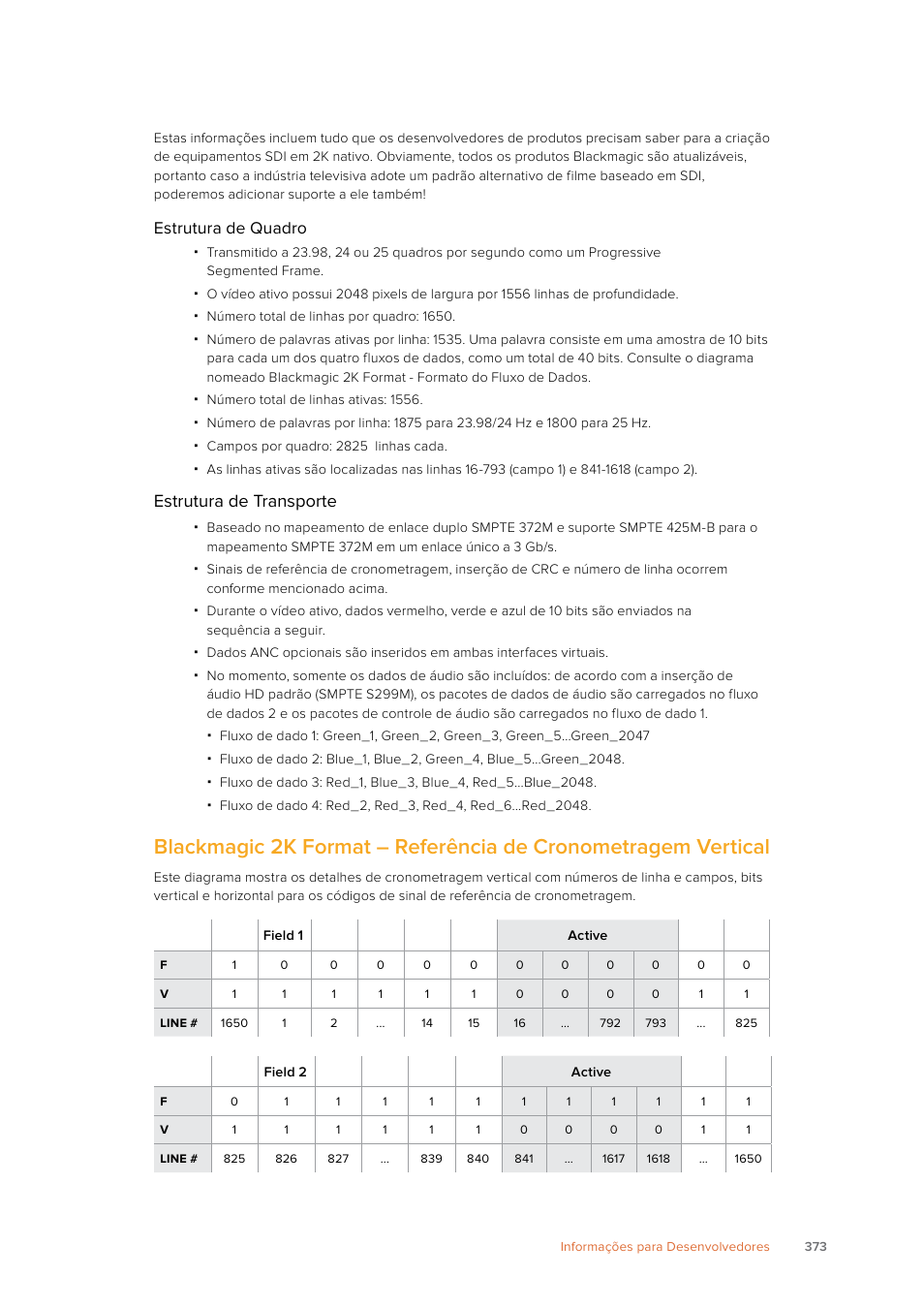 Estrutura de transporte, Estrutura de quadro | Blackmagic Design SmartView 4K 2 15.6" DCI 4K Broadcast Monitor (6 RU) User Manual | Page 373 / 419