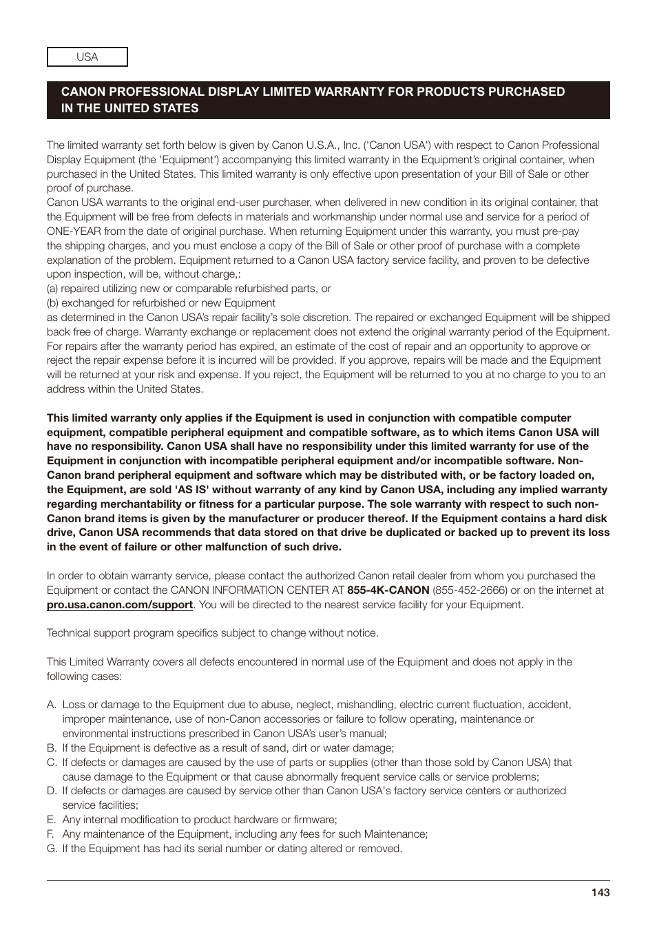 Canon DP-V2421 4K Reference Display User Manual | Page 143 / 147