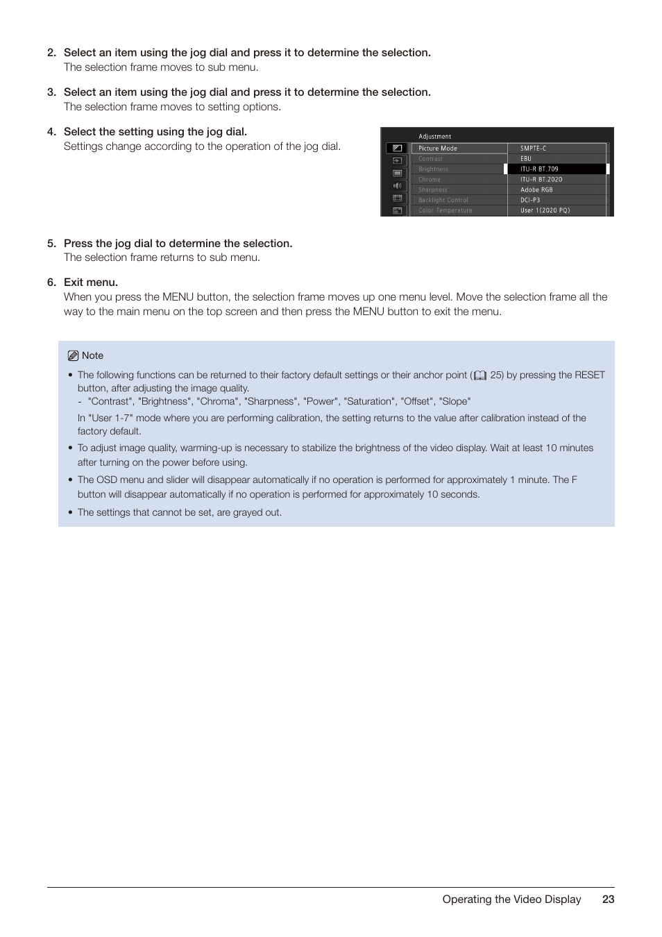 Canon DP-V2421 4K Reference Display User Manual | Page 23 / 147