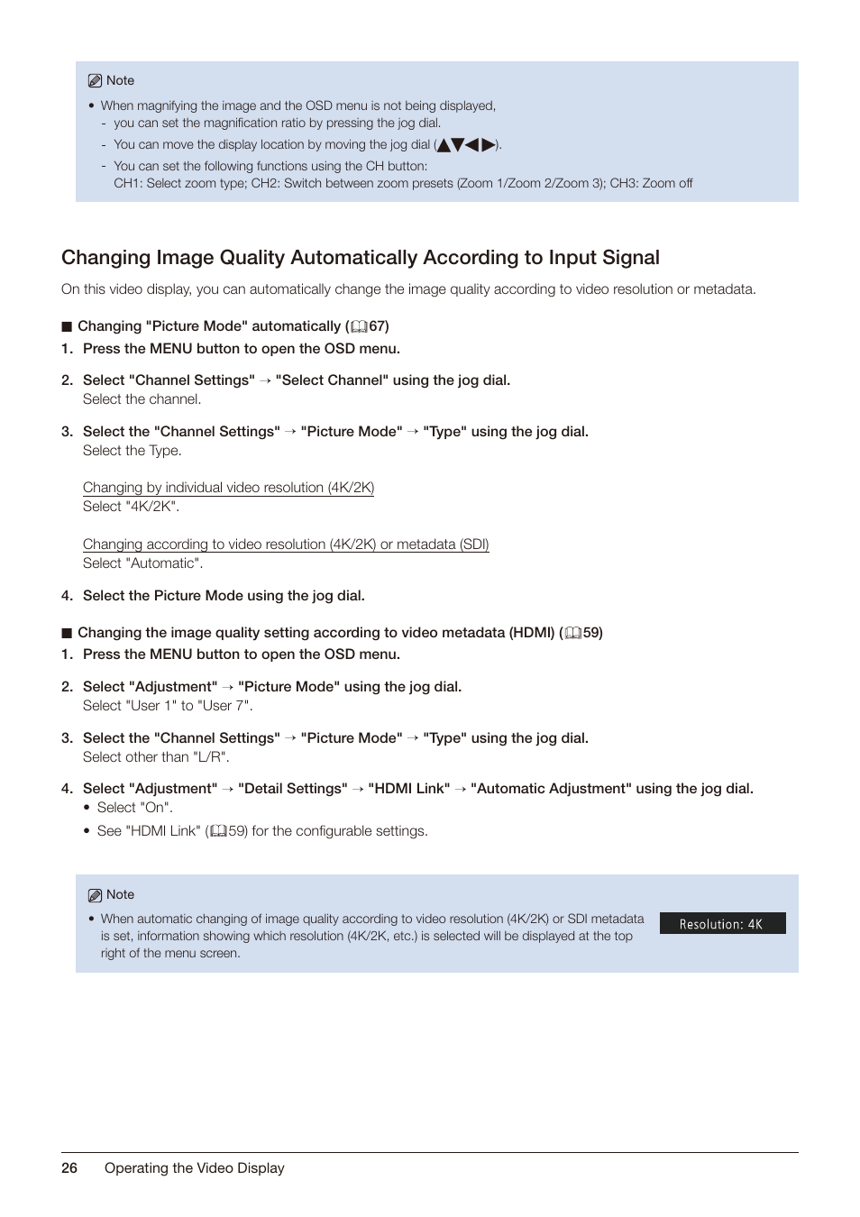 Canon DP-V2421 4K Reference Display User Manual | Page 26 / 147