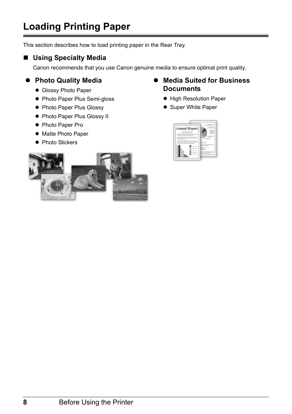 Loading printing paper | Canon PIXMA iP2600 User Manual | Page 12 / 72