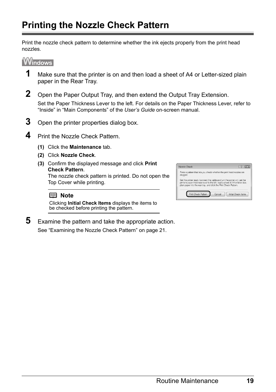 Printing the nozzle check pattern | Canon PIXMA iP2600 User Manual | Page 23 / 72