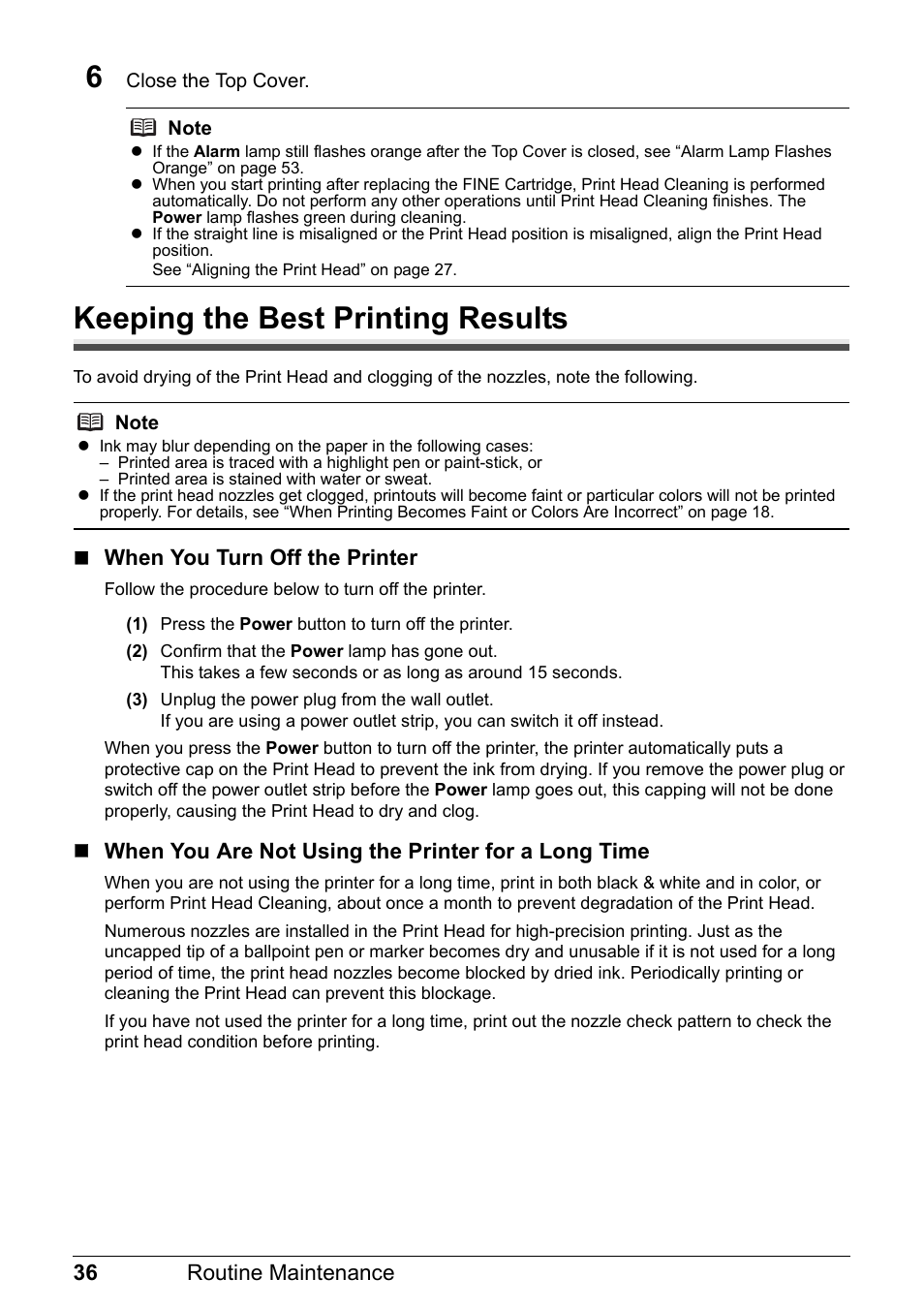 Keeping the best printing results | Canon PIXMA iP2600 User Manual | Page 40 / 72