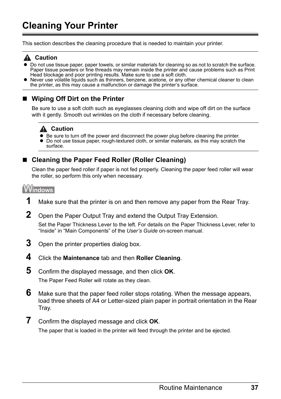 Cleaning your printer | Canon PIXMA iP2600 User Manual | Page 41 / 72