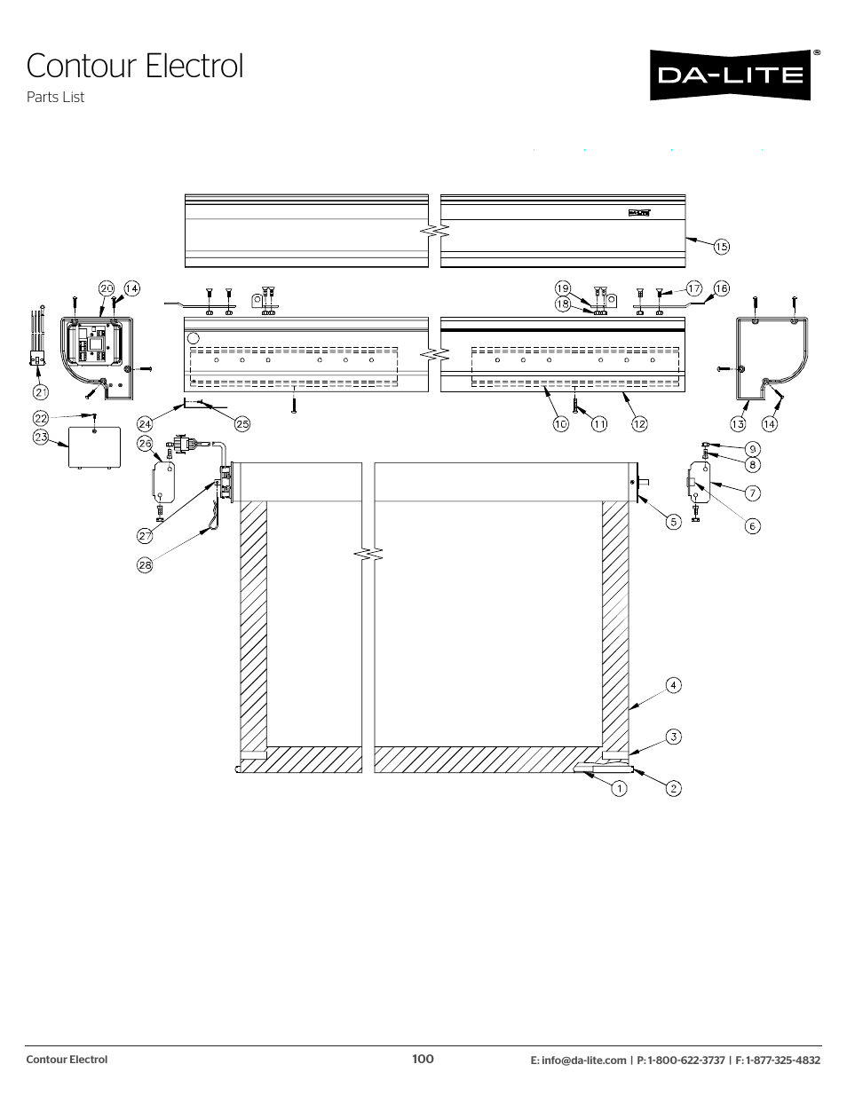 Contour electrol | Da-Lite 37989KIT Motor Drive Wheel Kit (120 VAC) User Manual | Page 100 / 250