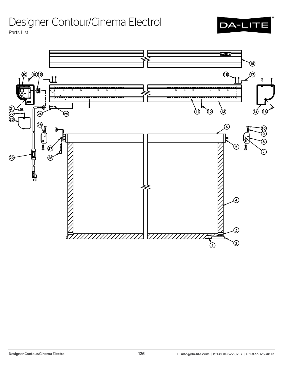 Designer contour/cinema electrol | Da-Lite 37989KIT Motor Drive Wheel Kit (120 VAC) User Manual | Page 126 / 250
