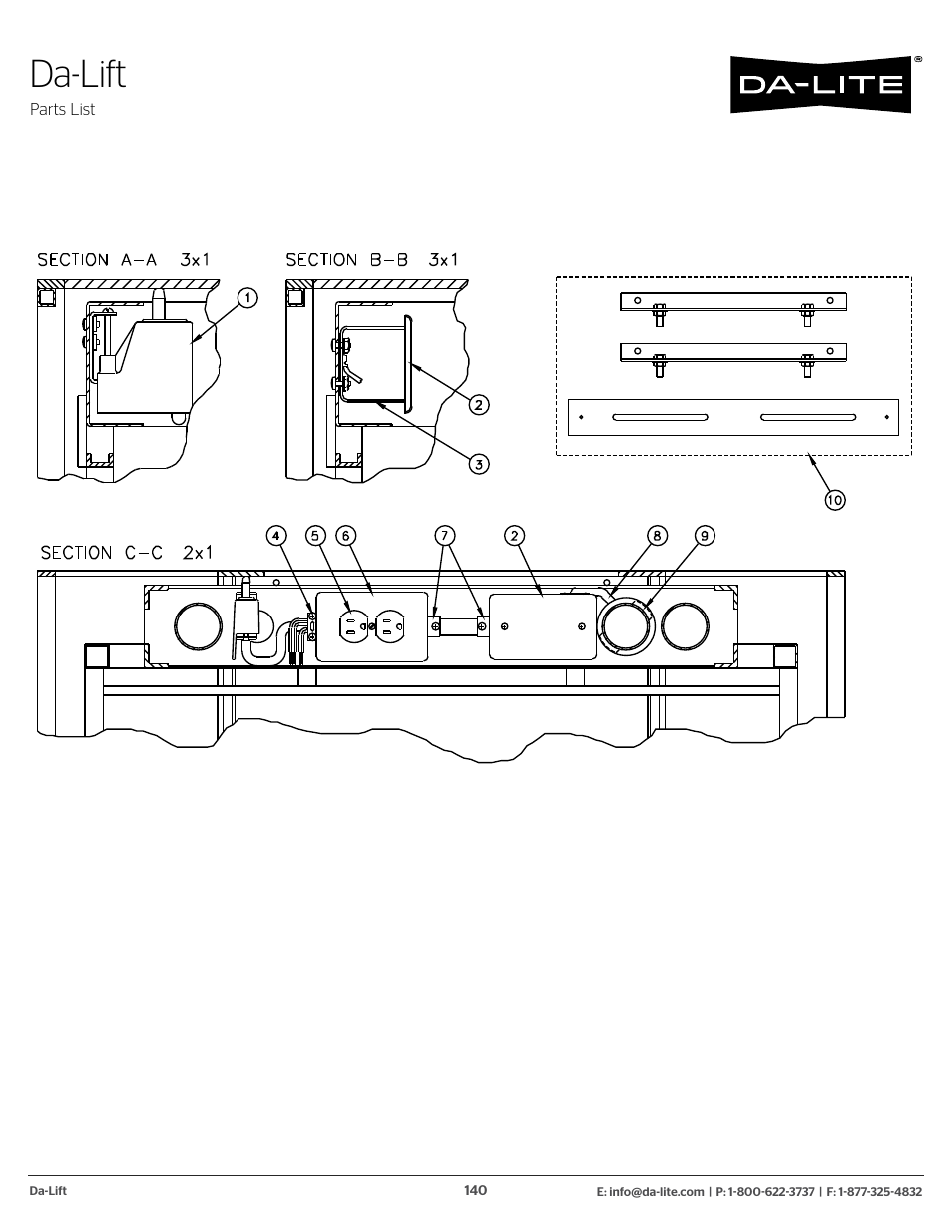 Da-lift | Da-Lite 37989KIT Motor Drive Wheel Kit (120 VAC) User Manual | Page 140 / 250