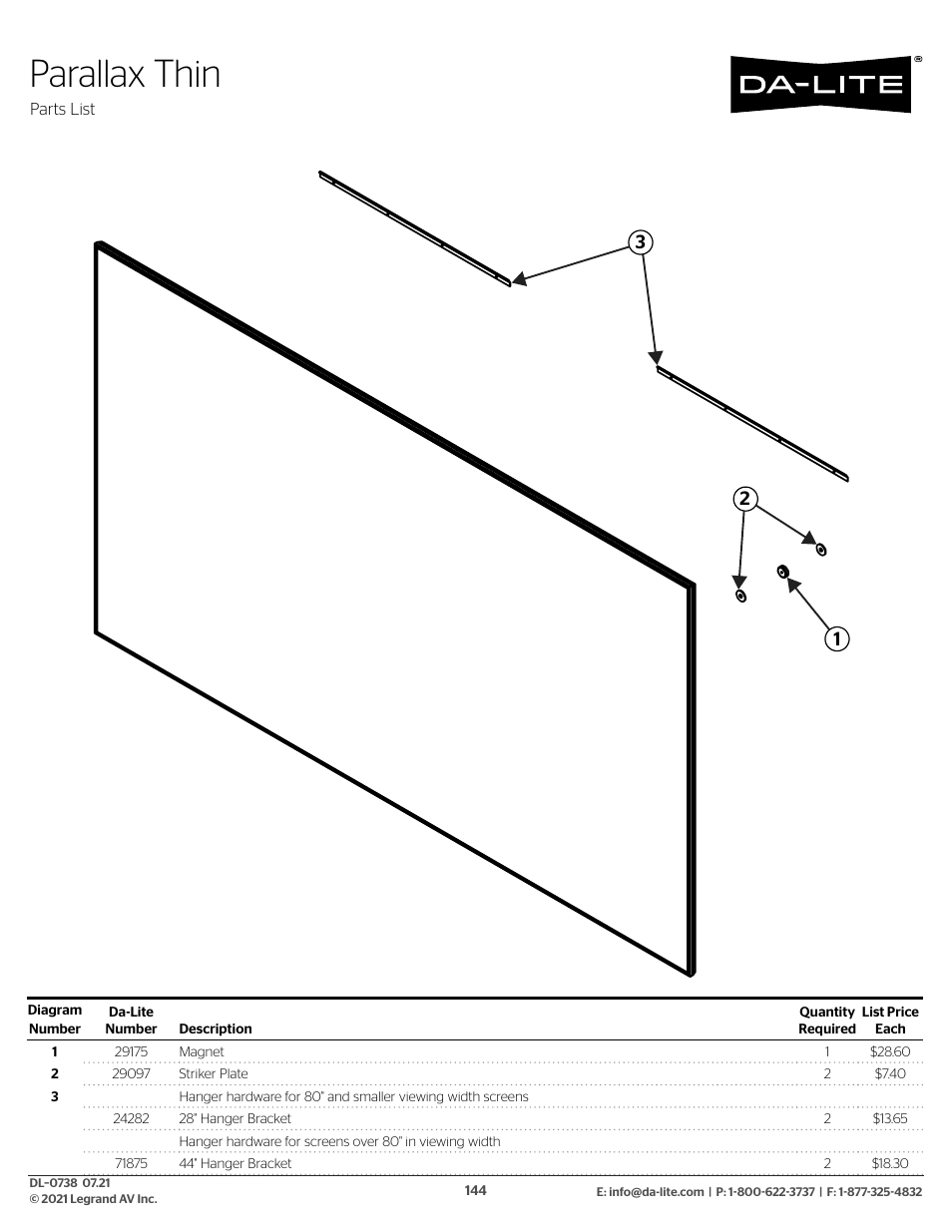 Parallax thin | Da-Lite 37989KIT Motor Drive Wheel Kit (120 VAC) User Manual | Page 144 / 250