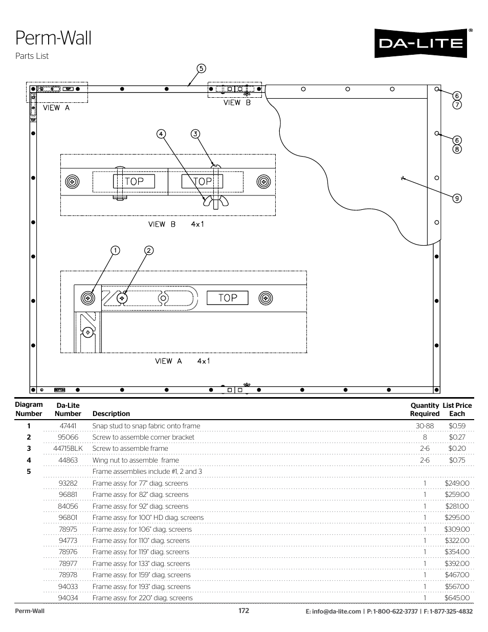 Perm-wall | Da-Lite 37989KIT Motor Drive Wheel Kit (120 VAC) User Manual | Page 172 / 250