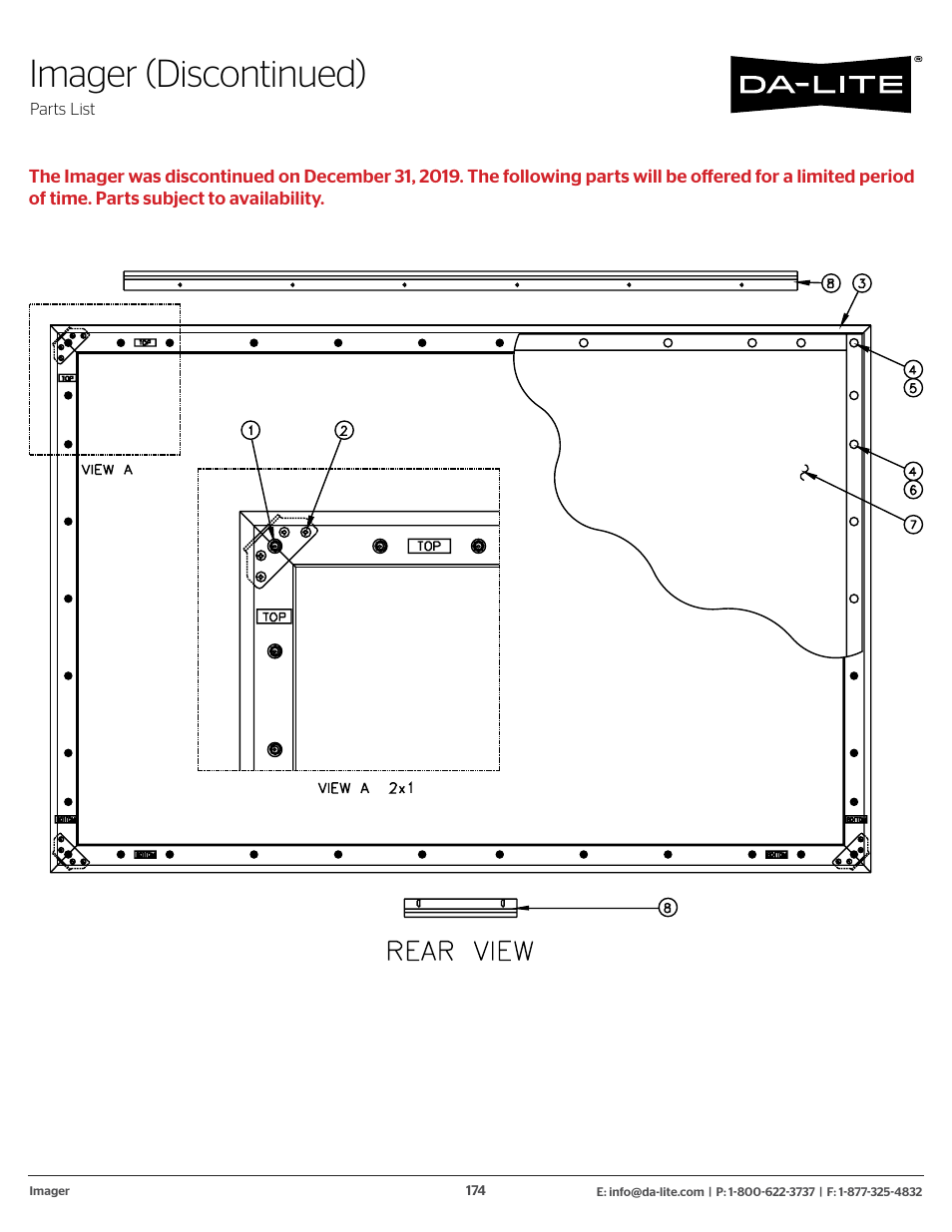 Imager (discontinued) | Da-Lite 37989KIT Motor Drive Wheel Kit (120 VAC) User Manual | Page 174 / 250