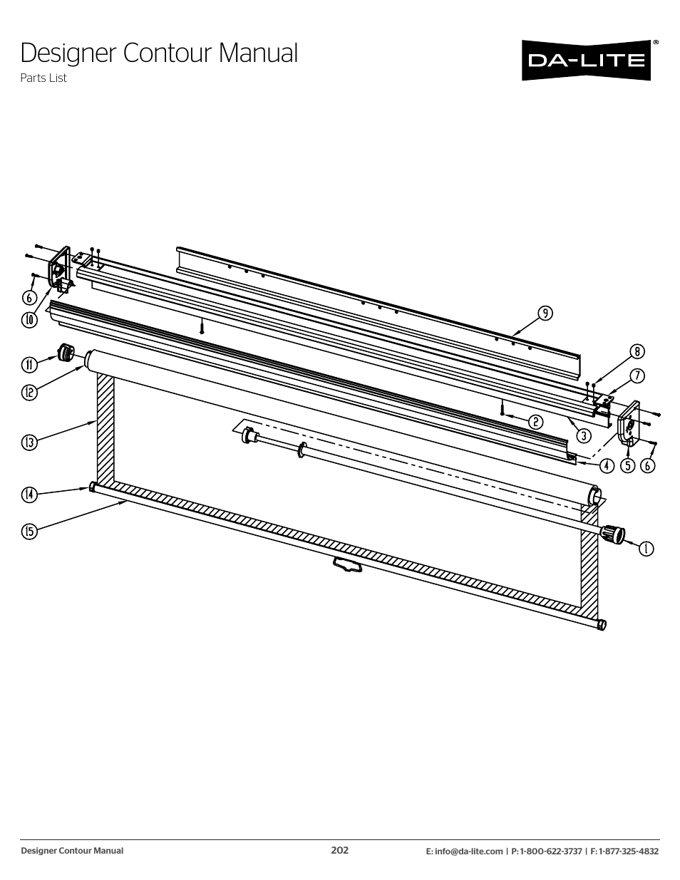 Designer contour manual | Da-Lite 37989KIT Motor Drive Wheel Kit (120 VAC) User Manual | Page 202 / 250