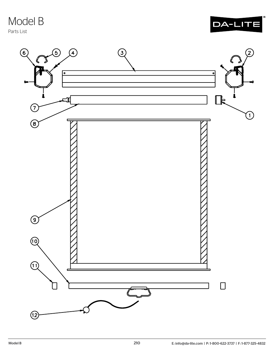 Model b | Da-Lite 37989KIT Motor Drive Wheel Kit (120 VAC) User Manual | Page 210 / 250