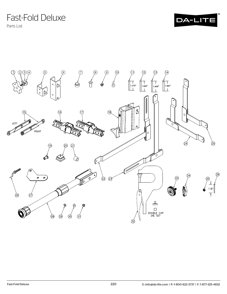 Fast-fold portable screens, Fast-fold deluxe | Da-Lite 37989KIT Motor Drive Wheel Kit (120 VAC) User Manual | Page 220 / 250