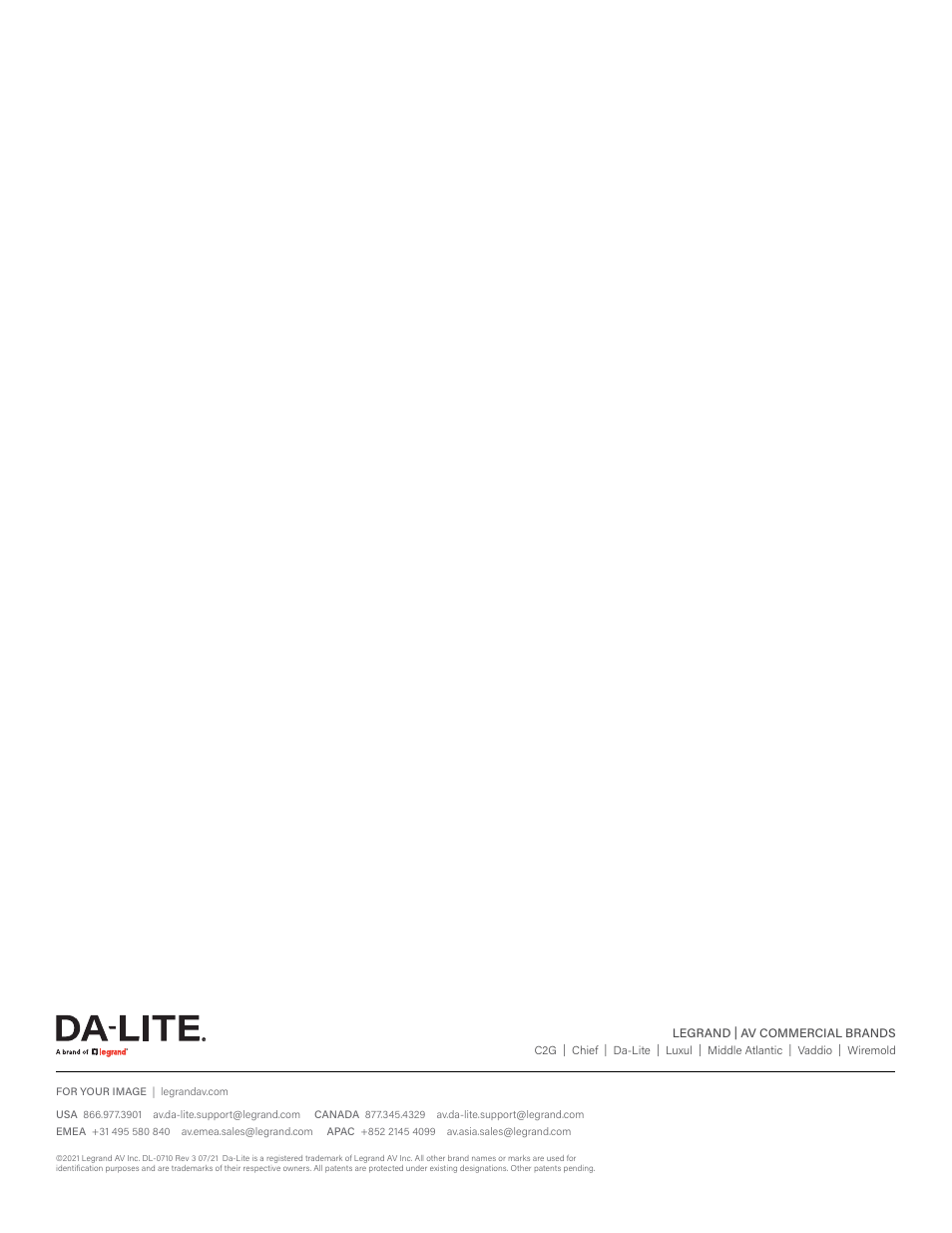 Da-Lite 37989KIT Motor Drive Wheel Kit (120 VAC) User Manual | Page 250 / 250