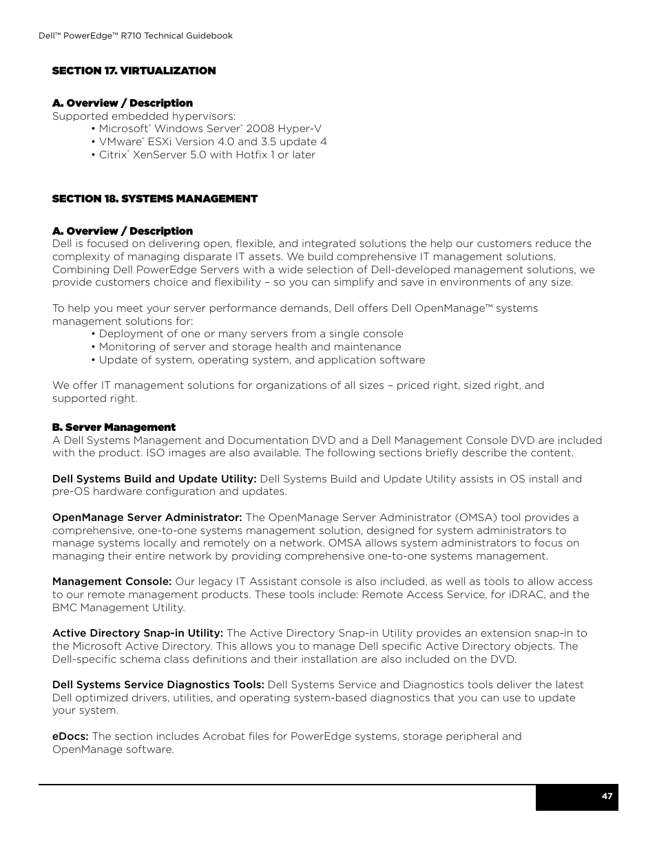 Dell POWEREDGE R710 User Manual | Page 47 / 58