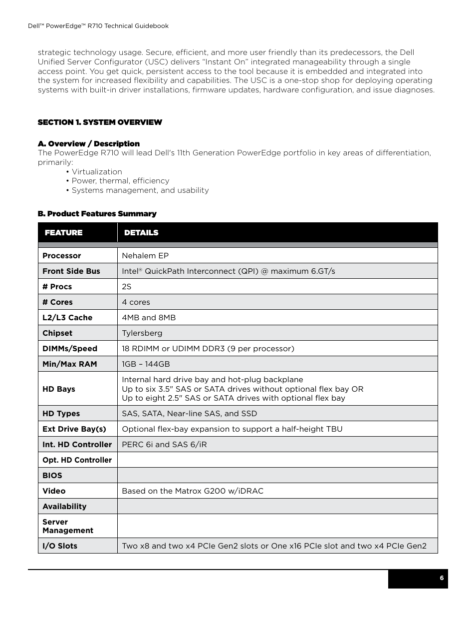 Dell POWEREDGE R710 User Manual | Page 6 / 58