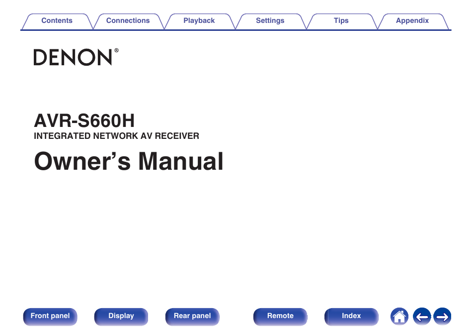 Denon AVR-S660H 5.2-Channel Network A/V Receiver User Manual | 242 pages