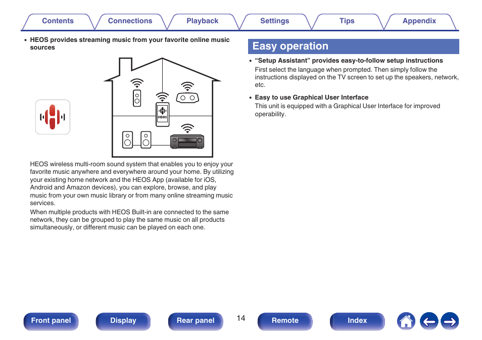 Easy operation | Denon AVR-S660H 5.2-Channel Network A/V Receiver User Manual | Page 14 / 242