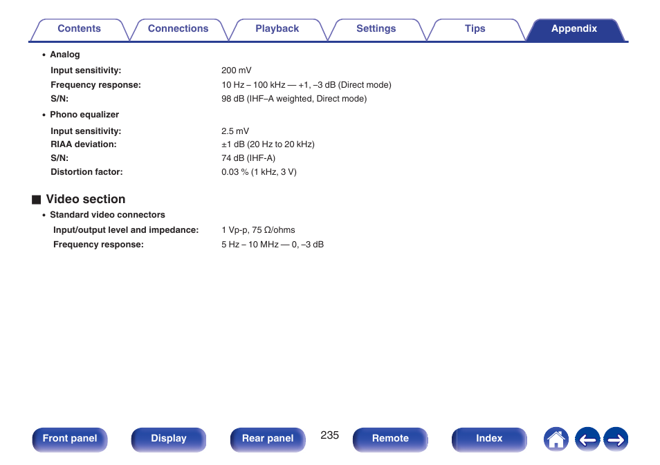 Denon AVR-S660H 5.2-Channel Network A/V Receiver User Manual | Page 235 / 242