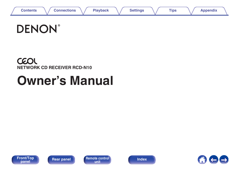 Denon CEOL RCD-N10 Network CD Receiver (Black) User Manual | 149 pages
