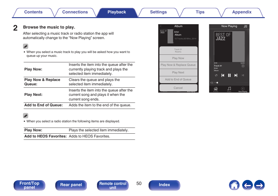 Browse the music to play | Denon CEOL RCD-N10 Network CD Receiver (Black) User Manual | Page 50 / 149