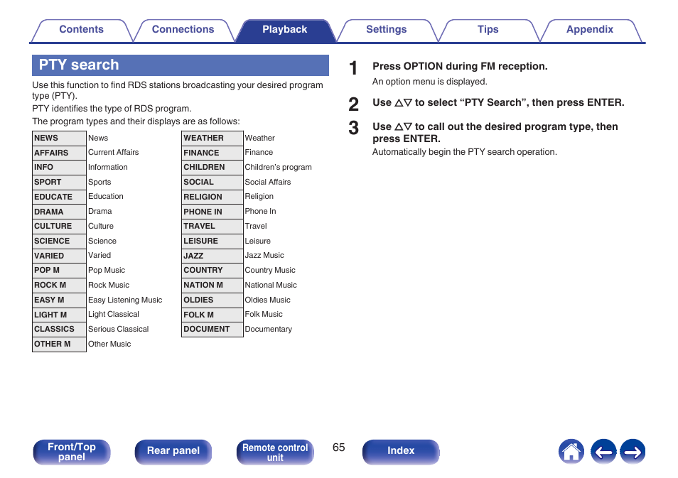 Pty search | Denon CEOL RCD-N10 Network CD Receiver (Black) User Manual | Page 65 / 149
