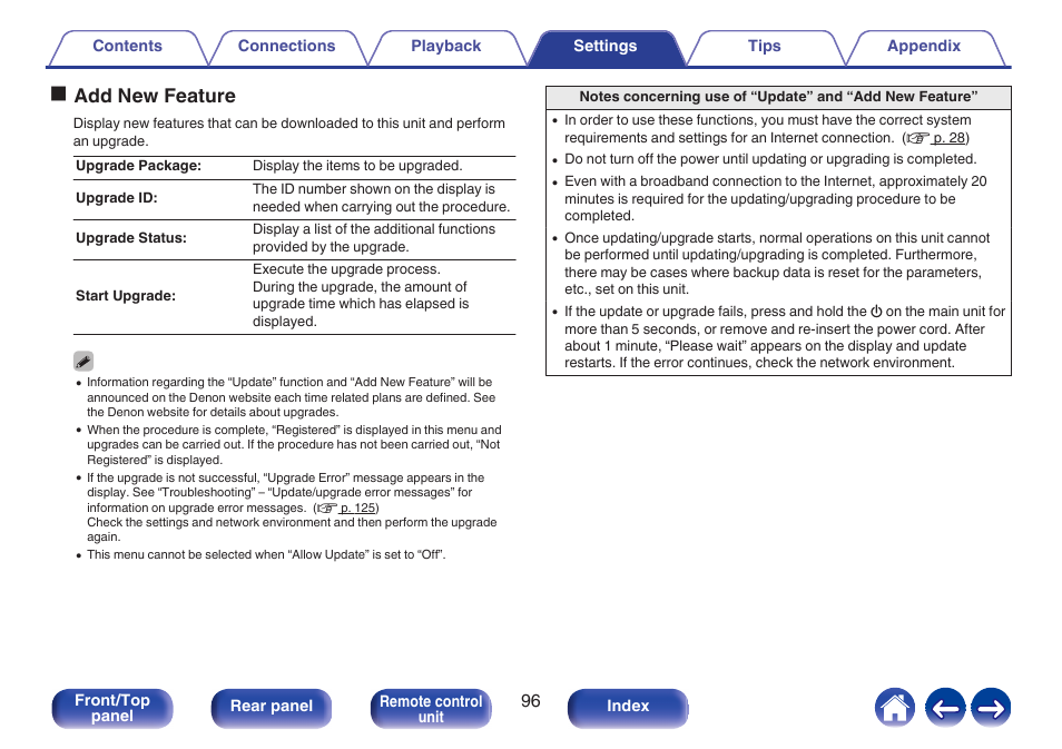 Oadd new feature | Denon CEOL RCD-N10 Network CD Receiver (Black) User Manual | Page 96 / 149