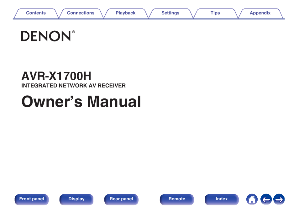 Denon AVR-X1700H 7.2-Channel Network A/V Receiver with HEOS User Manual | 284 pages